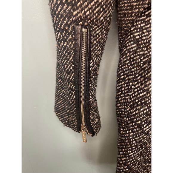 Michael‎ Kors Women's Tweed Moto Jacket Full Zip Buckle Belted Coat, Size 10 - Picture 6 of 10